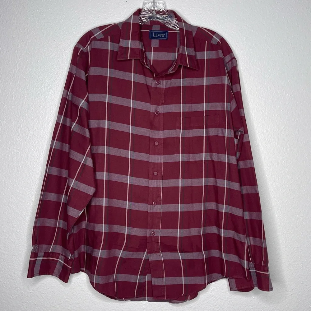 Levi’s Vintage Plaid Button Up Shirt Big E Pre‎ 1971 Size XL